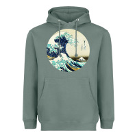 Sage great wave Heavyweight Hoodie - linhVisuals