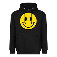Black vintage retro happy smiley face 80's 90's aesthetic sweatshirt Heavyweight Hoodie - linhVisuals