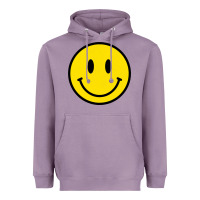 Lavender vintage retro happy smiley face 80's 90's aesthetic sweatshirt Heavyweight Hoodie - linhVisuals