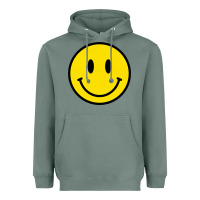 Sage vintage retro happy smiley face 80's 90's aesthetic sweatshirt Heavyweight Hoodie - linhVisuals