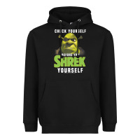 Black sh.rek check yourself before you sh.rek yourself t shirt Heavyweight Hoodie - linhVisuals