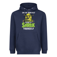 Navy sh.rek check yourself before you sh.rek yourself t shirt Heavyweight Hoodie - linhVisuals