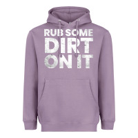 Lavender vintage funny shirts for men, rub some dirt on it long sleeve t shirt Heavyweight Hoodie - linhVisuals