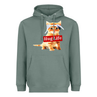 Sage hug life kitty cat Heavyweight Hoodie - linhVisuals