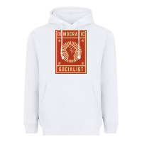 White democratic socialist Heavyweight Hoodie - linhVisuals