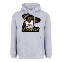 Heather Grey sixers the answer Heavyweight Hoodie - linhVisuals