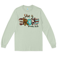Matcha She Is Strong Proverbs 31 25 Long Sleeve Tee - FaDigitalArtStudio