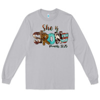Moon Dust She Is Strong Proverbs 31 25 Long Sleeve Tee - FaDigitalArtStudio