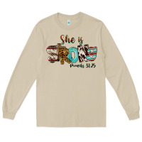 Mushroom She Is Strong Proverbs 31 25 Long Sleeve Tee - FaDigitalArtStudio
