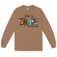 Toasted Coconut She Is Strong Proverbs 31 25 Long Sleeve Tee - FaDigitalArtStudio