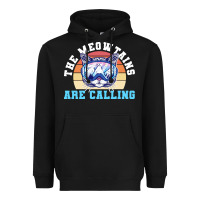 Black skiing t  shirt ski goggles cat the meowtains are calling skier winter Heavyweight Hoodie - linhVisuals
