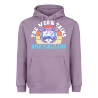 Lavender skiing t  shirt ski goggles cat the meowtains are calling skier winter Heavyweight Hoodie - linhVisuals