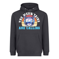 Smoke skiing t  shirt ski goggles cat the meowtains are calling skier winter Heavyweight Hoodie - linhVisuals