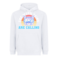 White skiing t  shirt ski goggles cat the meowtains are calling skier winter Heavyweight Hoodie - linhVisuals