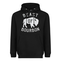 Black beast of bourbon drinking whiskey design bison buffalo party t shirt Heavyweight Hoodie - linhVisuals