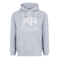Heather Grey beast of bourbon drinking whiskey design bison buffalo party t shirt Heavyweight Hoodie - linhVisuals