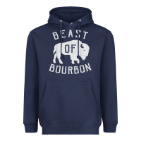 Navy beast of bourbon drinking whiskey design bison buffalo party t shirt Heavyweight Hoodie - linhVisuals