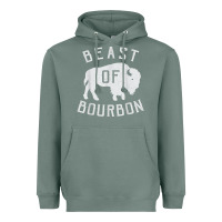 Sage beast of bourbon drinking whiskey design bison buffalo party t shirt Heavyweight Hoodie - linhVisuals