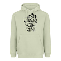 Matcha the mountains are calling and i must go   black Heavyweight Hoodie - linhVisuals