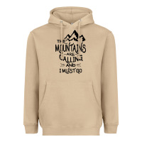 Mushroom the mountains are calling and i must go   black Heavyweight Hoodie - linhVisuals
