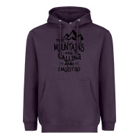 Plum the mountains are calling and i must go   black Heavyweight Hoodie - linhVisuals