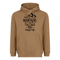 Toasted Coconut the mountains are calling and i must go   black Heavyweight Hoodie - linhVisuals