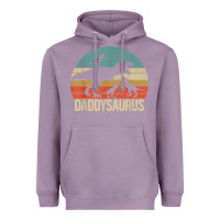 Lavender daddy dinosaur daddysaurus 3 three kids xmas christmas gift t shirt Heavyweight Hoodie - linhVisuals