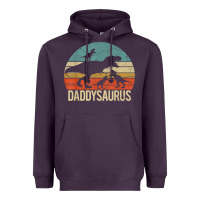 Plum daddy dinosaur daddysaurus 3 three kids xmas christmas gift t shirt Heavyweight Hoodie - linhVisuals
