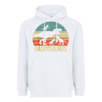 White daddy dinosaur daddysaurus 3 three kids xmas christmas gift t shirt Heavyweight Hoodie - linhVisuals