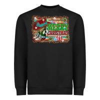 Black merry christmas western boots Heavyweight Sweatshirt - AdoDesignShop