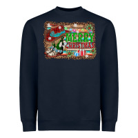 Navy merry christmas western boots Heavyweight Sweatshirt - AdoDesignShop