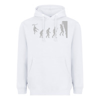 White funny rock climbing evolution Heavyweight Hoodie - linhVisuals