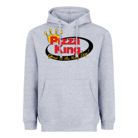 Heather Grey Pizza King Cowboy Heavyweight Hoodie - linhVisuals