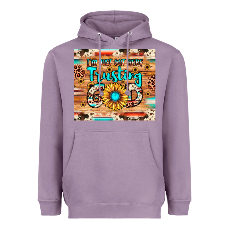 I'm Just Out Here Trusting God Heavyweight Hoodie by JahusDesignShop | Teevron