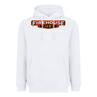 White Firehouse Subs Heavyweight Hoodie - linhVisuals