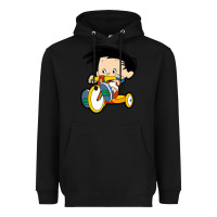 Black bobby on his bike   bobbys world Heavyweight Hoodie - linhVisuals