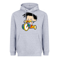 Heather Grey bobby on his bike   bobbys world Heavyweight Hoodie - linhVisuals