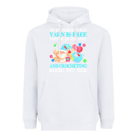 White yarn t  shirt in my dream world yarn is free, coffee is healthy and cr Heavyweight Hoodie - linhVisuals