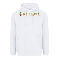 White one love rasta reggae music rastafarian lover jamaica peace t shirt Heavyweight Hoodie - linhVisuals