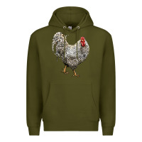 Army Green dominique rooster Premium Hoodie - LillyAllenDesigns