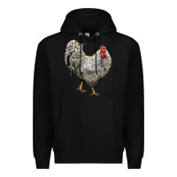 Black dominique rooster Premium Hoodie - LillyAllenDesigns