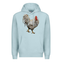 Blue Mist dominique rooster Premium Hoodie - LillyAllenDesigns