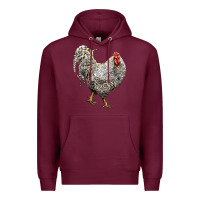 Burgundy dominique rooster Premium Hoodie - LillyAllenDesigns