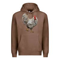 Chestnut dominique rooster Premium Hoodie - LillyAllenDesigns