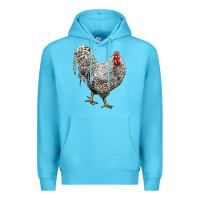 Ocean Blue dominique rooster Premium Hoodie - LillyAllenDesigns