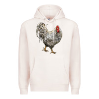 Pale Pink dominique rooster Premium Hoodie - LillyAllenDesigns