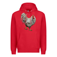 Red dominique rooster Premium Hoodie - LillyAllenDesigns