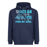 Navy into the ocean i go to find my soul Heavyweight Hoodie - linhVisuals