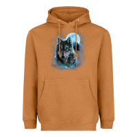 Meerkat t shirt, grey wolf hunting ground, icy moon, forest, galaxy Heavyweight Hoodie - linhVisuals