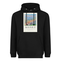 Black Claude Monet 1888 Heavyweight Hoodie - linhVisuals